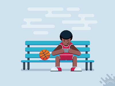 Basketball Player Flat Illustration