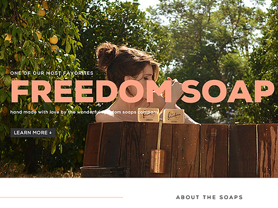 Freedom Soaps Page photography product type web