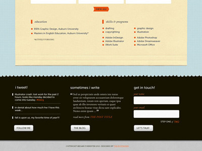 meforrester.com (lower half) blog portfolio texture