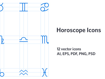 Horoscope Hero blu cancer eps grid horoscope icons png psd taurus vector
