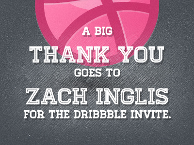 Thank you draft dribbble inglis invite thank you zach