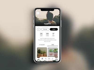User Profile — Dail UI Challenge #6 app dailyui dailyuichallenge design plants app social ui user profile ux