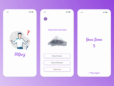 Quiz App android app android app design app apple design design flat minimal mobile app design mobile ui ui ux