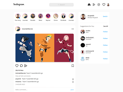 Instagram Website Retouch design flat instagram instagram banner instagram post instagram stories instagram template minimal mobile app design typography ui ux web design webdesign