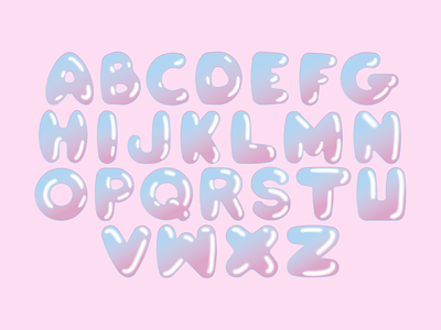 Bubbles Typography design photoshop pink typography