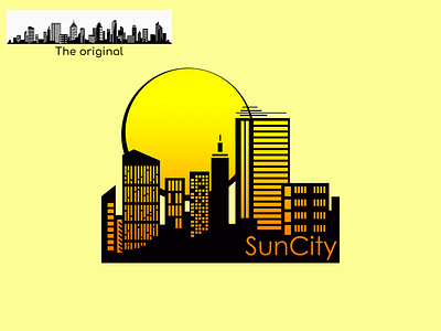 Suncity logo city design logo photoshop vector yellow