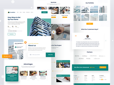 Foundation Website app branding design illustrator landingpage minimal type ui ux vector web website