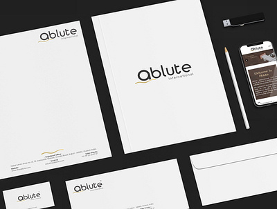 Ablute Stationary Portfolio | WebsManiac Inc. brand portfolio branding logo logo designing stationary design stationary portfolio