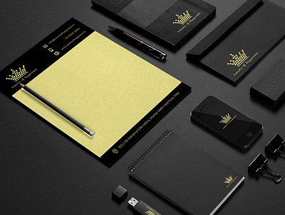 Events of Happiness Brand Stationery | WebsManiac Inc. brand logo brand stationery design branding business card design design logo logo designing stationery design