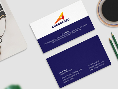 Charge SEO Business Card Design | WebsManiac Inc. business cad design businesscard designing logo