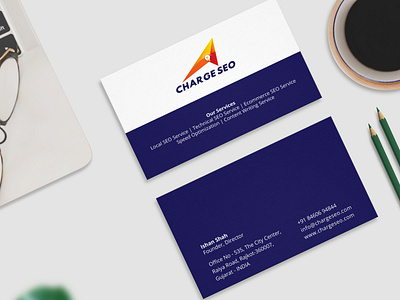 Charge SEO Business Card Design | WebsManiac Inc. business cad design businesscard designing logo