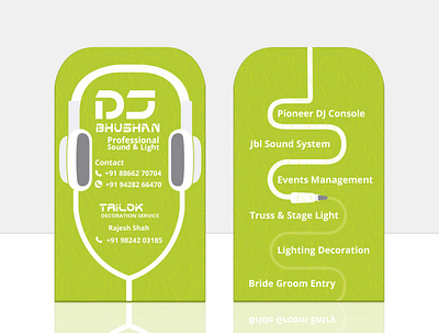 DJ Bhushan Business Card Design 2 | WebsManiac Inc. branding business card design design designing