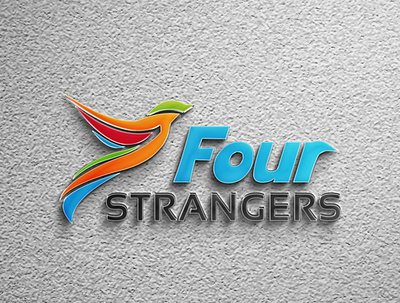 Four Strangers Brand Logo Design | WebsManiac Inc. brand logo branding logo logo design logo designing logo designs websmaniac