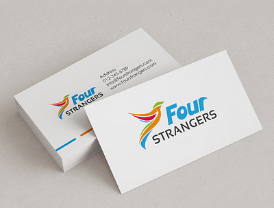 Four Strangers Business Card Design | WebsManiac Inc branding business card design business card designing business card designs design designing websmaniac