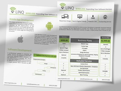 Linq Wireless Flyer Design | WebsManiac Inc. branding design designing flyer flyer design illustration ui vector websmaniac