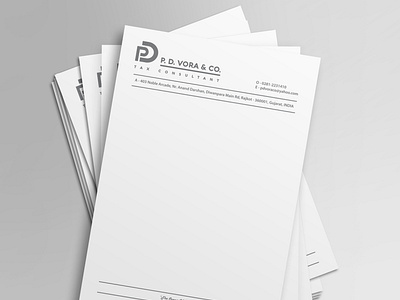 P D Vora Letterhead Design | WebsManiac Inc.