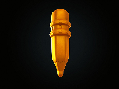 Golden Pencil 3d golden illustration luxology modo pencil render