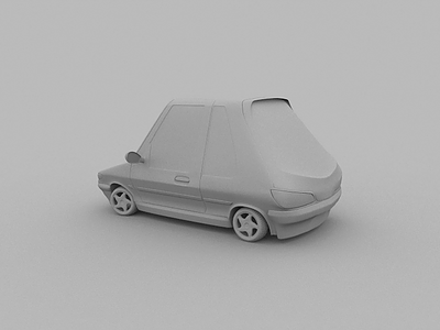 Pug 3d car cartoon clay cool modeling modo peugeot 306 pug render