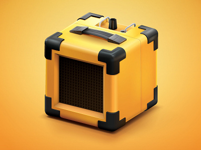 Orange Micro amp guitar icon illustration illustrator orange vector