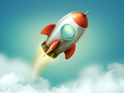 Yet Another Rocket glossy illustration photoshop rocket shiny