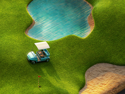 Golf Course Detail cgi course golf grass icon illustration infographic isometric modo ortho photoshop