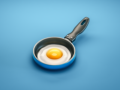 #stacemodajedemo Egg 3d cgi csheemoney digital easy eggs food illustration little pan modo over