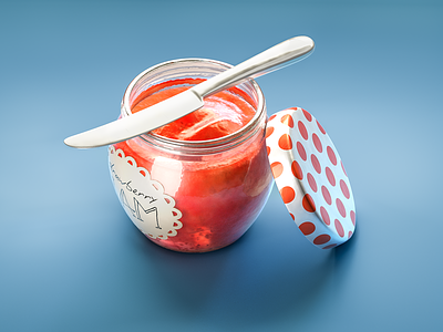 #stacemodajedemo Strawberry Jam 3d cgi food illustration jam marmelade modo strawberry