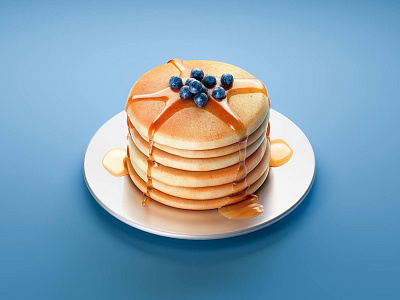 #stacemodajedemo Pancakes 3d cgi food illustration maple modo pancake render szrup tasty