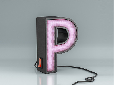 Letter P 3d alphabet cgi illustration letter modo render