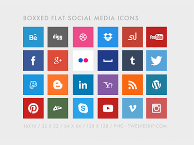 Free Flat Social Media Icons buttons dropbox facebook flat free icon icons png social media twitter web icons youtube