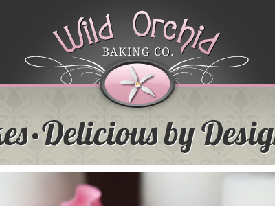 Wild Orchid Baking Company illustration photoshop pink vector web design