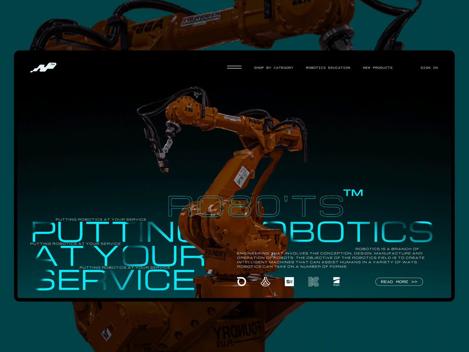 Industrial robots animation branding cover design design graphic design layout motion graphics typography ui web web. web design