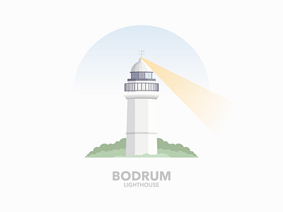 Bodrum Lighthouse Illustration art bodrum brand deniz feneri design emblem graphic icon illustration lighthouse logo mugla