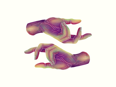 Perpetual hands illustration negativespace procreate procreate brushes purple space spiritual universe
