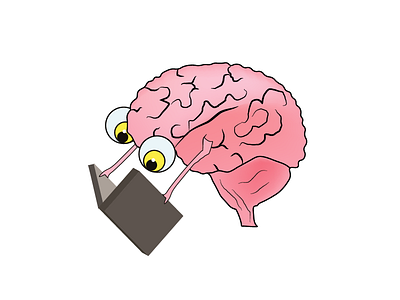 Brain ai book brain illustration illustrator internal organs reading study studying vector