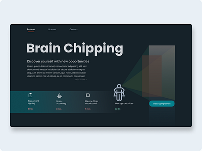 Brain Chipping Concept Page design flat illustration typography ui ux