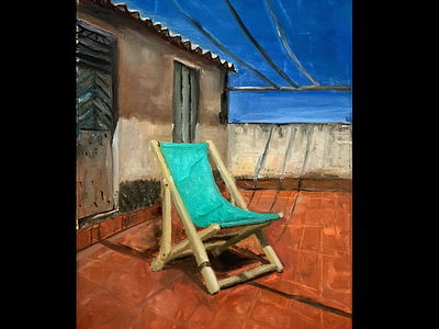 Terrace life during quarantine analogue art artist oil oil paint oil painting painter painting still life stilllife