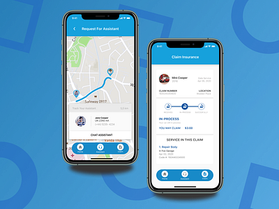Car Insurance ( Request Assistant and Claim Screen ) app branding design flat icon typography ui ux