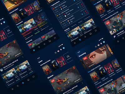 Exploring Mobile Apps For Esport Activities ( Tour, and Stream ) app branding design game graphic design ui ux vector web