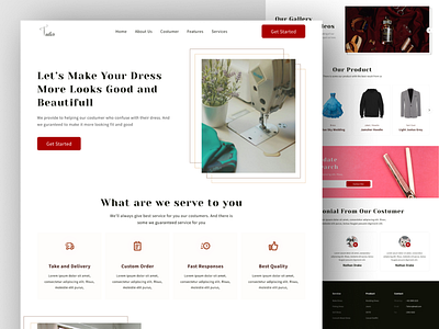 🥼Tailor Landing Page Website app branding design fashion graphic design illustration landing page tailor typography ui ux web website