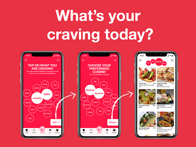 "Craving feature" Micro-interaction for a food delivery app app design doordash feature micro interaction ubereats ui ux