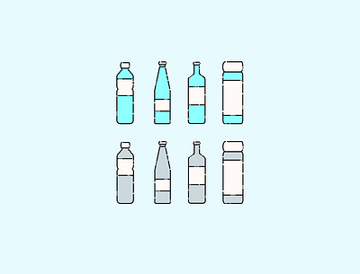 Simple Bottle - Simple Icons Illustration bottle branding design drink flat icon icons illustration light line lineart logo logodesign milk minimalist simple sport ui vector water