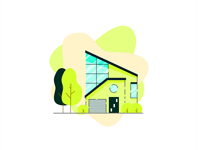 Green House - Simple House Illustration animation brand design flat graphic design illustration logo minimalist simple ui ux