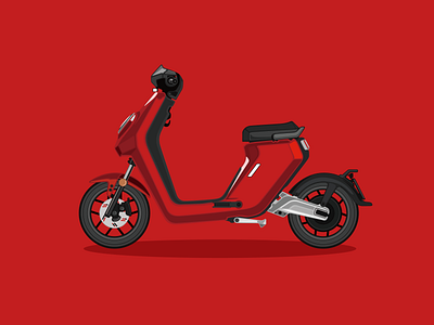 red scooter illustration