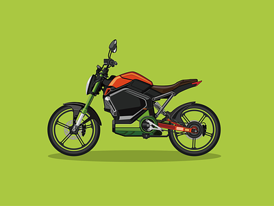 electric motorbike illustration