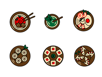 Japanese food icons