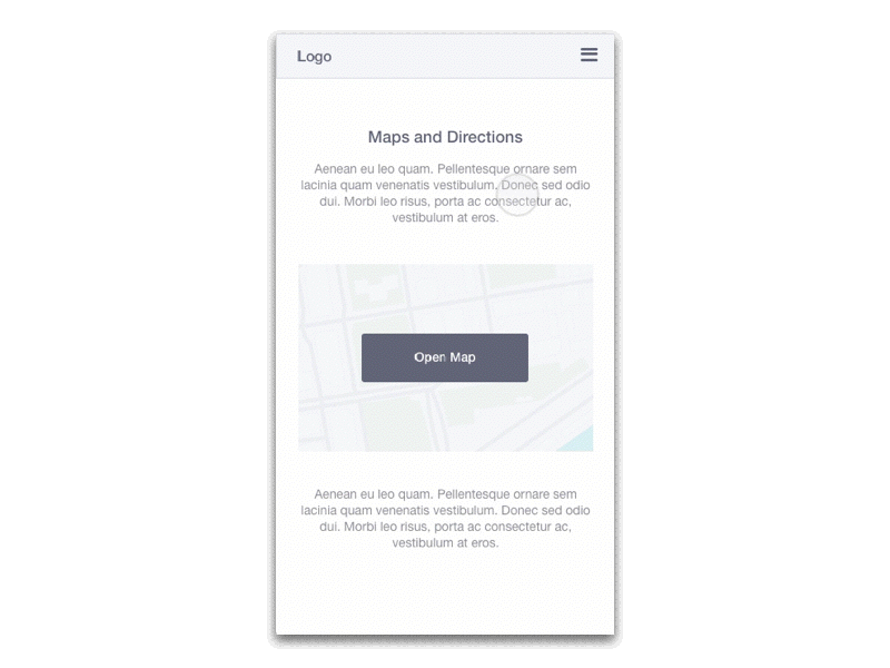 Maps And Directions Wireframe Flow directions flow map mobile web panel principle prototype wireframe
