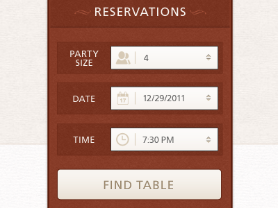 Reservation Form button callout field form interface reservation texture web