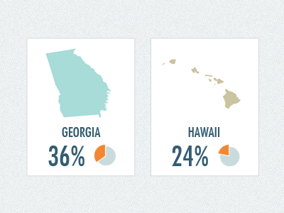 State Cards data futura georgia graphic hawaii infographic percentage pie chart state states visualization
