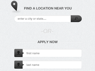 Form and Search Elements dark field form gray icons input pin search texture ui ux web